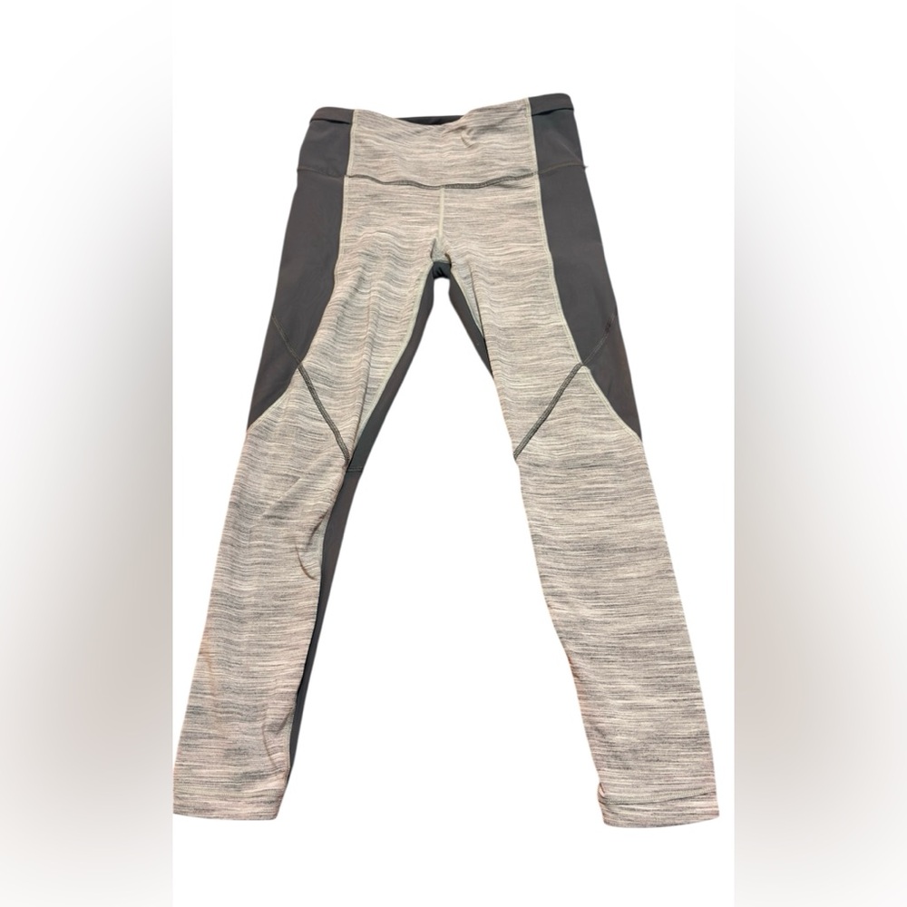 Lululemon Speed Tight II Leggings Heathered Gray Black Mesh Compression  Sz 8